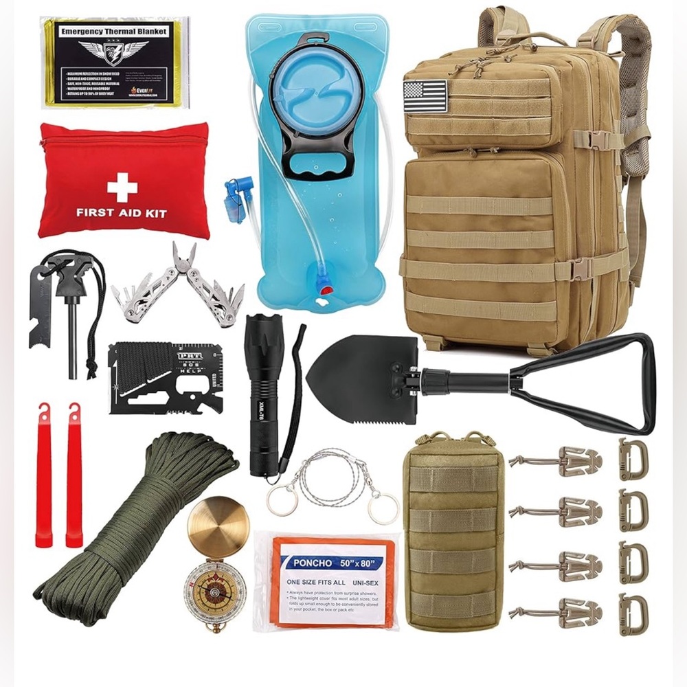 EVERLIT 42L Tactical Backpack Survival Kit